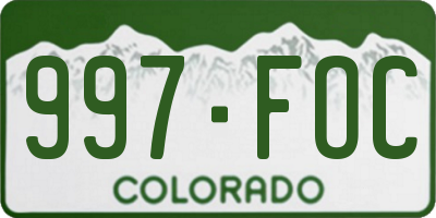 CO license plate 997FOC