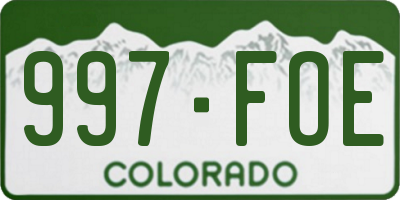 CO license plate 997FOE