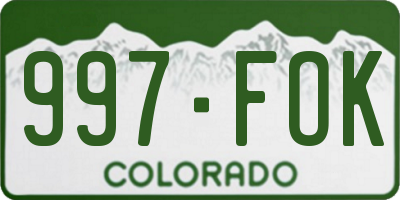 CO license plate 997FOK