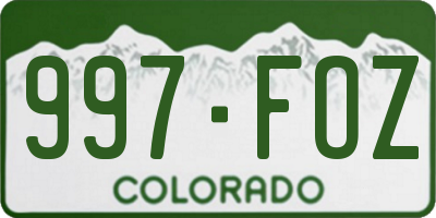 CO license plate 997FOZ