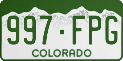 CO license plate 997FPG