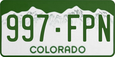CO license plate 997FPN