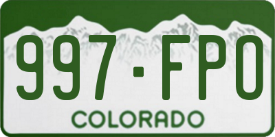 CO license plate 997FPO