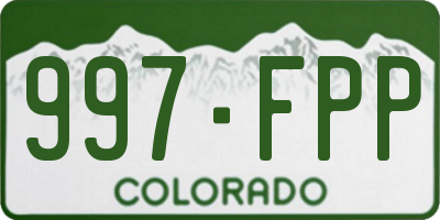 CO license plate 997FPP