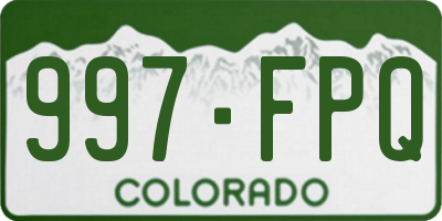 CO license plate 997FPQ