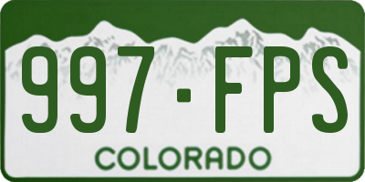 CO license plate 997FPS