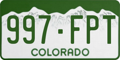 CO license plate 997FPT