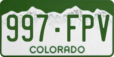 CO license plate 997FPV
