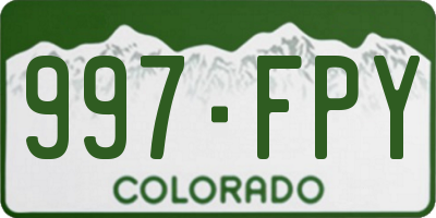 CO license plate 997FPY