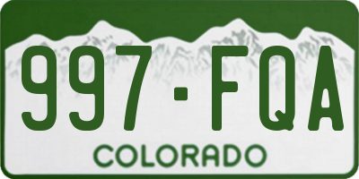 CO license plate 997FQA