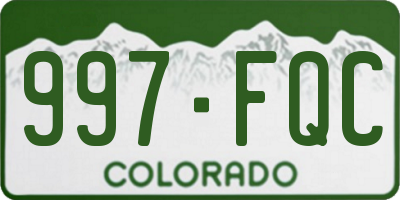 CO license plate 997FQC