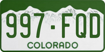 CO license plate 997FQD