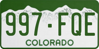 CO license plate 997FQE
