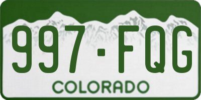 CO license plate 997FQG
