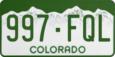 CO license plate 997FQL