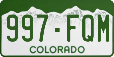 CO license plate 997FQM