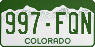 CO license plate 997FQN