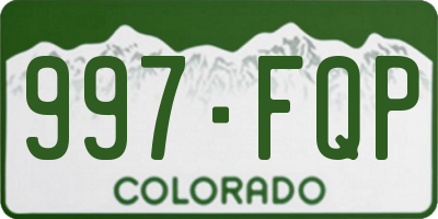 CO license plate 997FQP
