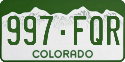 CO license plate 997FQR