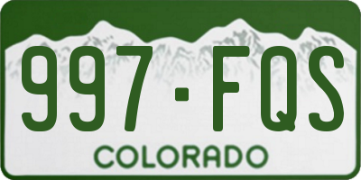 CO license plate 997FQS