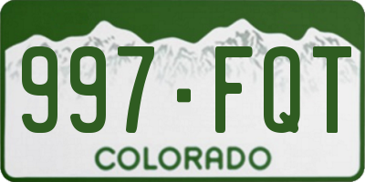 CO license plate 997FQT