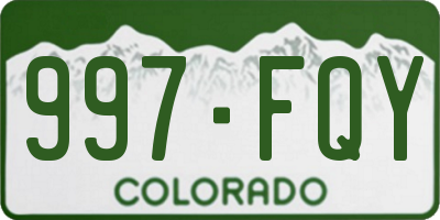CO license plate 997FQY