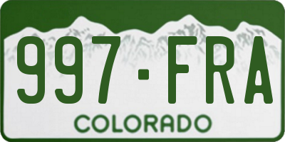 CO license plate 997FRA