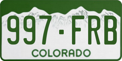 CO license plate 997FRB