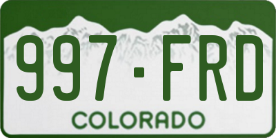 CO license plate 997FRD