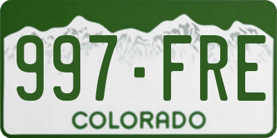 CO license plate 997FRE