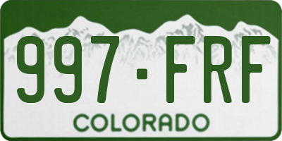 CO license plate 997FRF