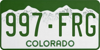 CO license plate 997FRG