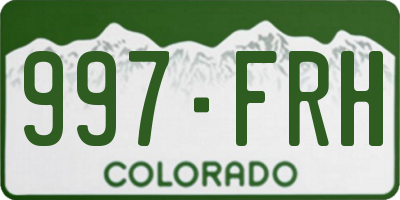 CO license plate 997FRH