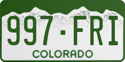 CO license plate 997FRI