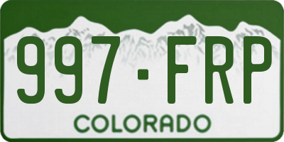 CO license plate 997FRP