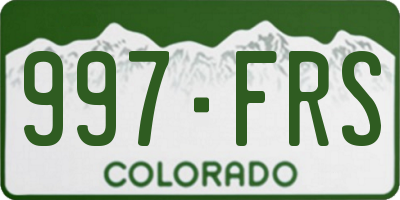 CO license plate 997FRS