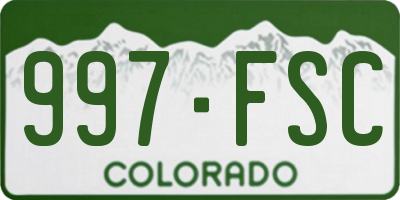 CO license plate 997FSC
