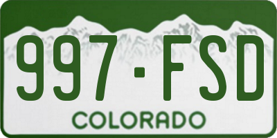 CO license plate 997FSD