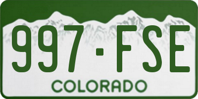 CO license plate 997FSE