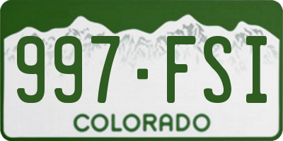 CO license plate 997FSI