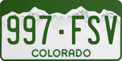 CO license plate 997FSV