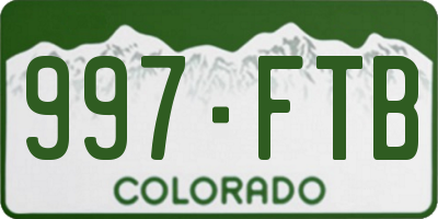 CO license plate 997FTB