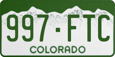 CO license plate 997FTC