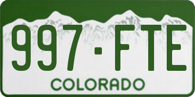 CO license plate 997FTE
