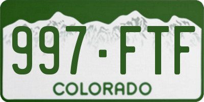 CO license plate 997FTF