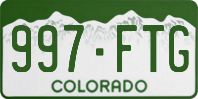 CO license plate 997FTG