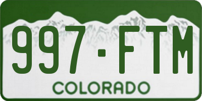 CO license plate 997FTM
