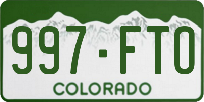CO license plate 997FTO