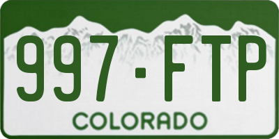 CO license plate 997FTP
