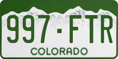 CO license plate 997FTR